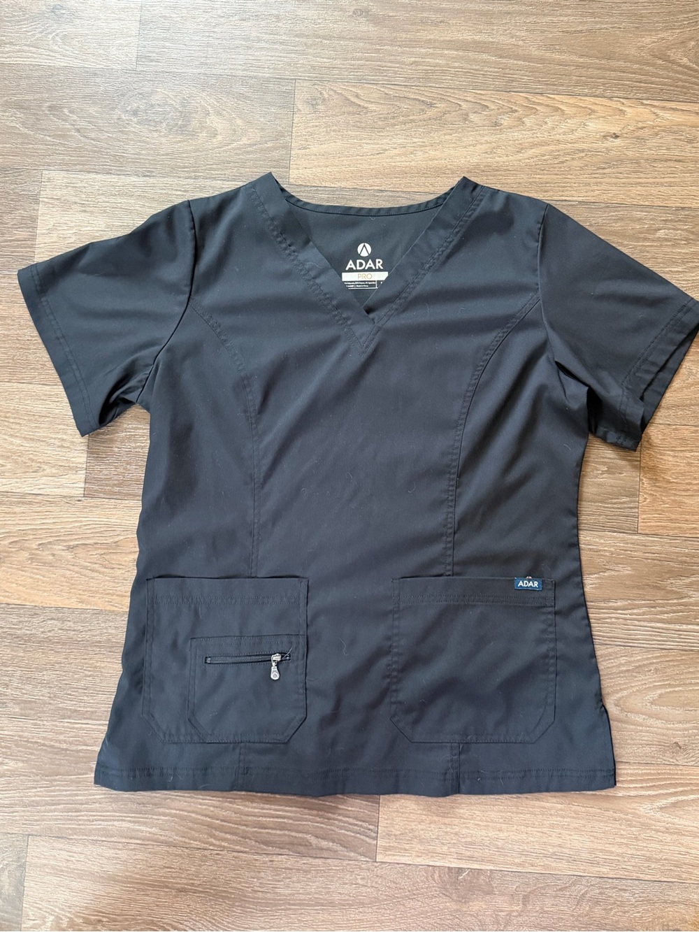 Adar Pro Black Scrub Top Size Large
